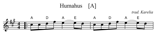 Humahus    [A] - staff notation