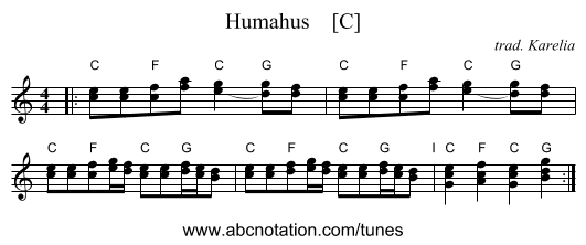 Humahus    [C] - staff notation