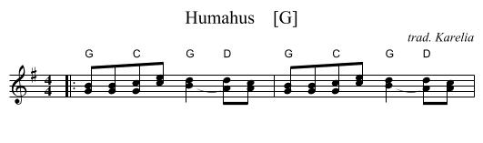 Humahus    [G] - staff notation