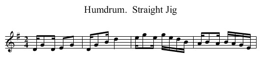 Humdrum.  Straight Jig - staff notation