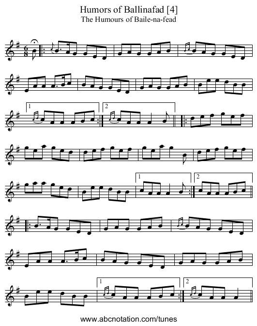 Humors of Ballinafad [4] - staff notation