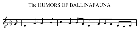 HUMORS OF BALLINAFAUNA, The - staff notation