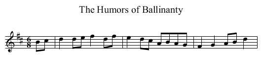 Humors of Ballinanty, The - staff notation