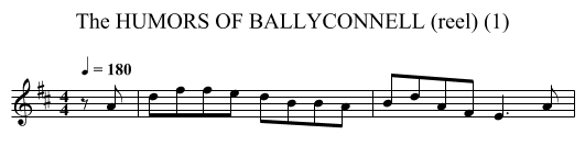 HUMORS OF BALLYCONNELL (reel) (1), The - staff notation