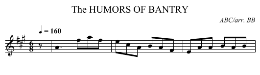 HUMORS OF BANTRY, The - staff notation