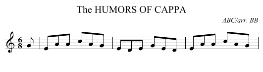 HUMORS OF CAPPA, The - staff notation