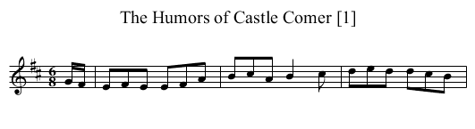 Humors of Castle Comer [1], The - staff notation