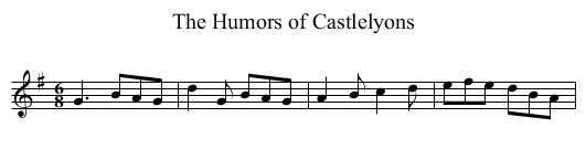 Humors of Castlelyons, The - staff notation