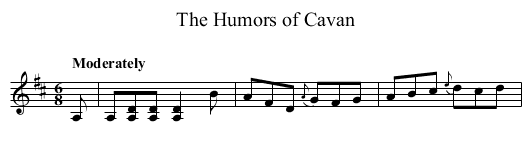 Humors of Cavan, The - staff notation