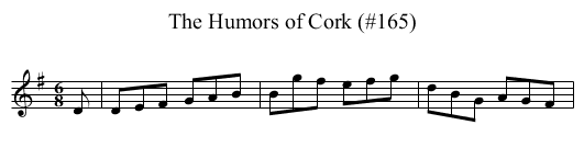 Humors of Cork (#165), The - staff notation
