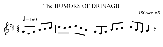 HUMORS OF DRINAGH, The - staff notation