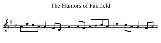Humors of Fairfield, The - staff notation