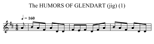 HUMORS OF GLENDART (jig) (1), The - staff notation