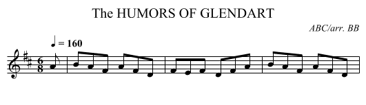 HUMORS OF GLENDART, The - staff notation