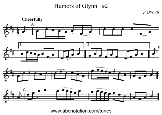 Humors of Glynn   #2 - staff notation