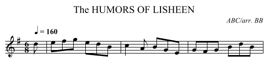 HUMORS OF LISHEEN, The - staff notation