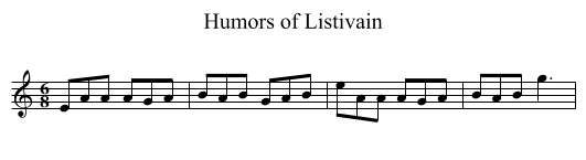 Humors of Listivain - staff notation
