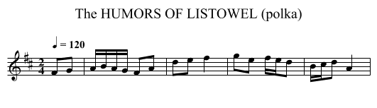 HUMORS OF LISTOWEL (polka), The - staff notation