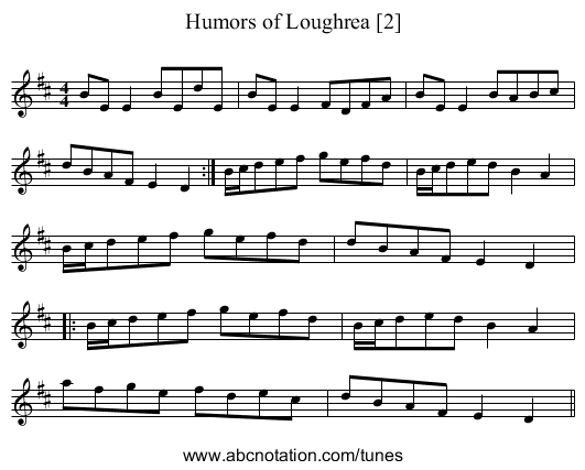 Humors of Loughrea [2] - staff notation