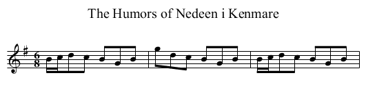 Humors of Nedeen i Kenmare, The - staff notation
