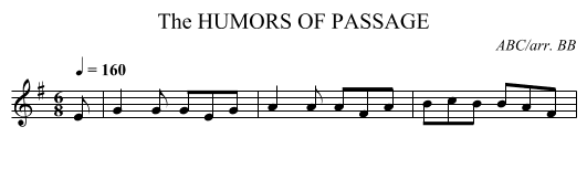 HUMORS OF PASSAGE, The - staff notation