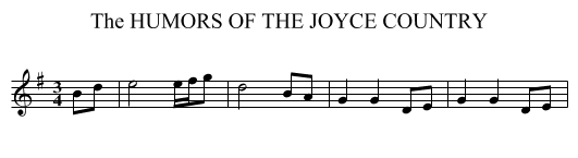 HUMORS OF THE JOYCE COUNTRY, The - staff notation