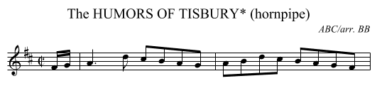 HUMORS OF TISBURY* (hornpipe), The - staff notation