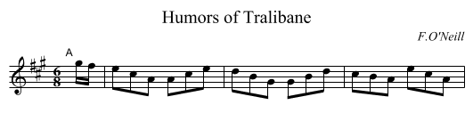 Humors of Tralibane - staff notation