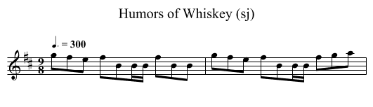 Humors of Whiskey (sj) - staff notation