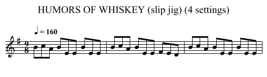 HUMORS OF WHISKEY (slip jig) (4 settings) - staff notation