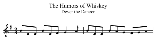 Humors of Whiskey, The - staff notation