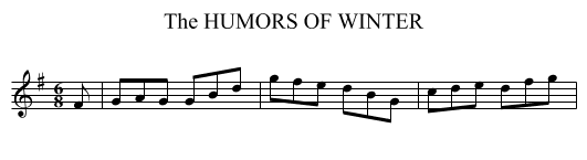 HUMORS OF WINTER, The - staff notation