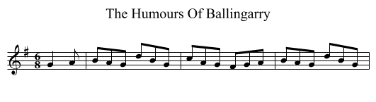 Humours Of Ballingarry, The  - staff notation