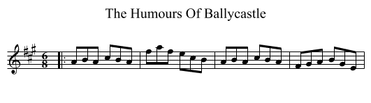 Humours Of Ballycastle, The  - staff notation