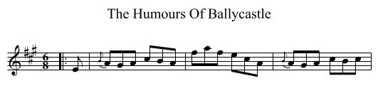 Humours Of Ballycastle, The  - staff notation