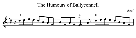 Humours of Ballyconnell, The - staff notation