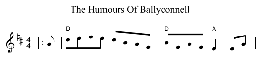 Humours Of Ballyconnell, The  - staff notation