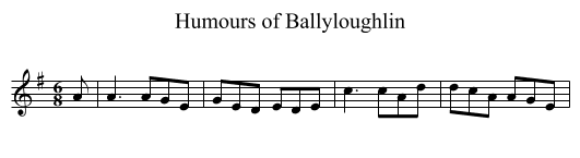 Humours of Ballyloughlin - staff notation