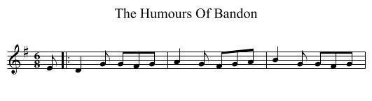 Humours Of Bandon, The  - staff notation