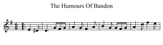 Humours Of Bandon, The  - staff notation