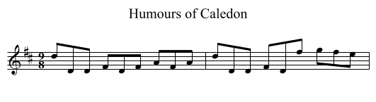 Humours of Caledon - staff notation