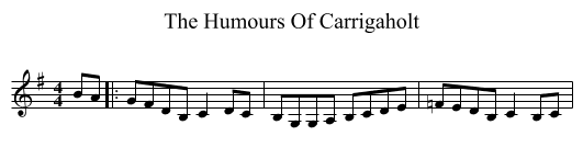 Humours Of Carrigaholt, The - staff notation