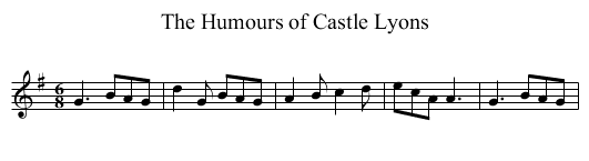 Humours of Castle Lyons, The - staff notation