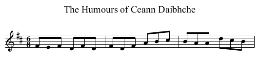 Humours of Ceann Daibhche, The - staff notation
