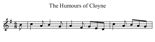 Humours of Cloyne, The - staff notation