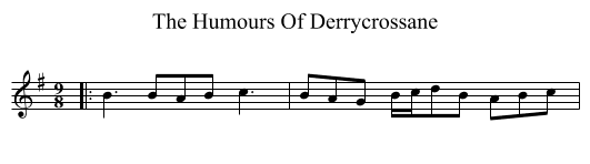Humours Of Derrycrossane, The  - staff notation