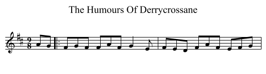 Humours Of Derrycrossane, The  - staff notation