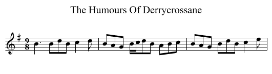Humours Of Derrycrossane, The  - staff notation