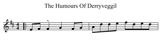 Humours Of Derryveggil, The  - staff notation