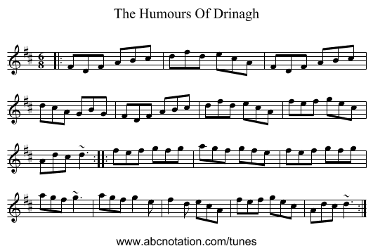Humours Of Drinagh, The - staff notation